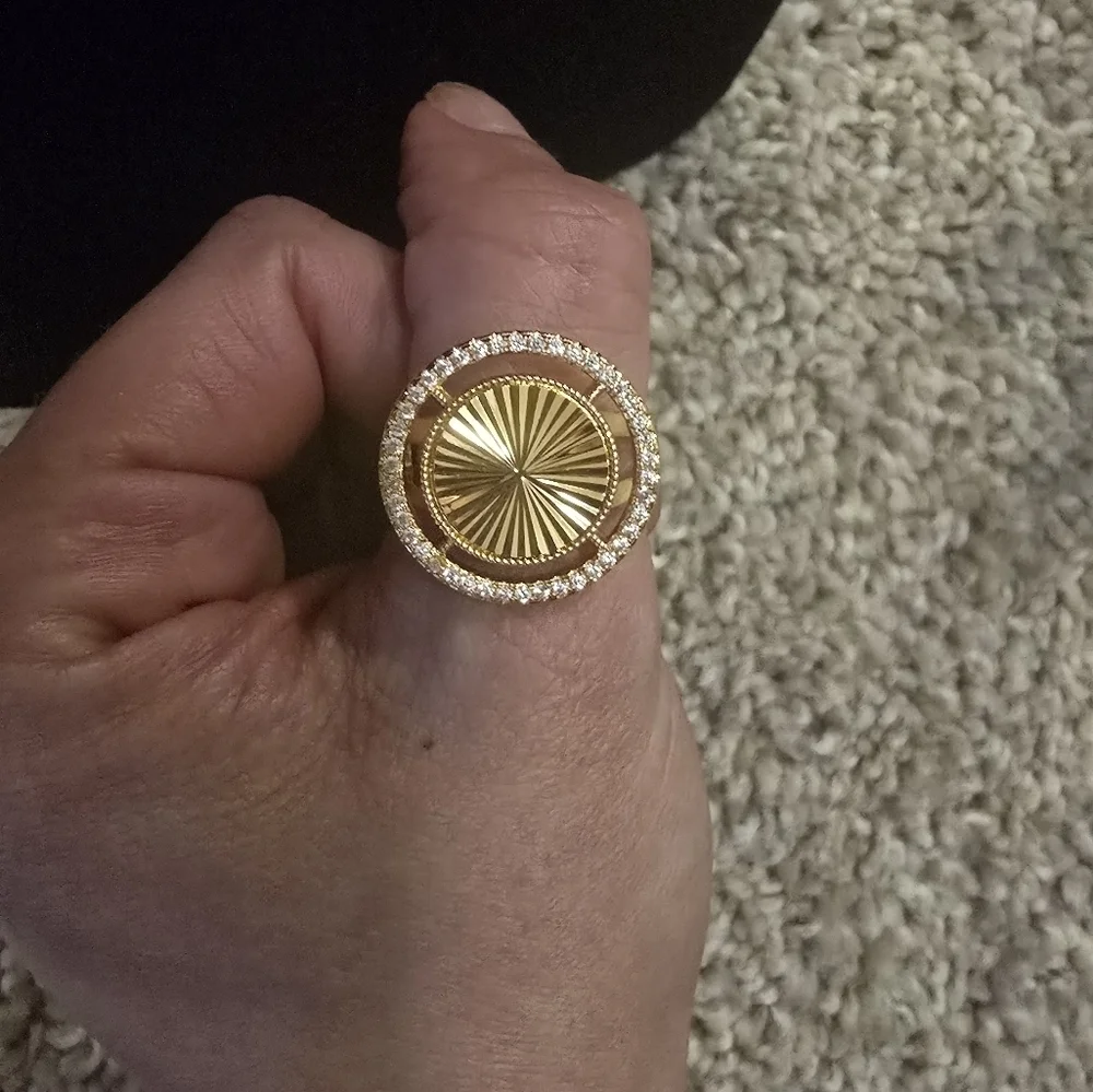 21kgp Dubai Jewelry - Elegant Gold and Silver Women's Ring